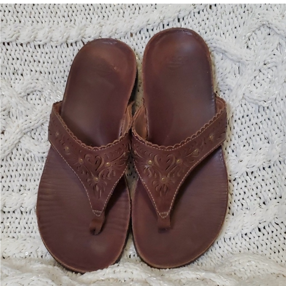 Abeo Brown Leather Sandals